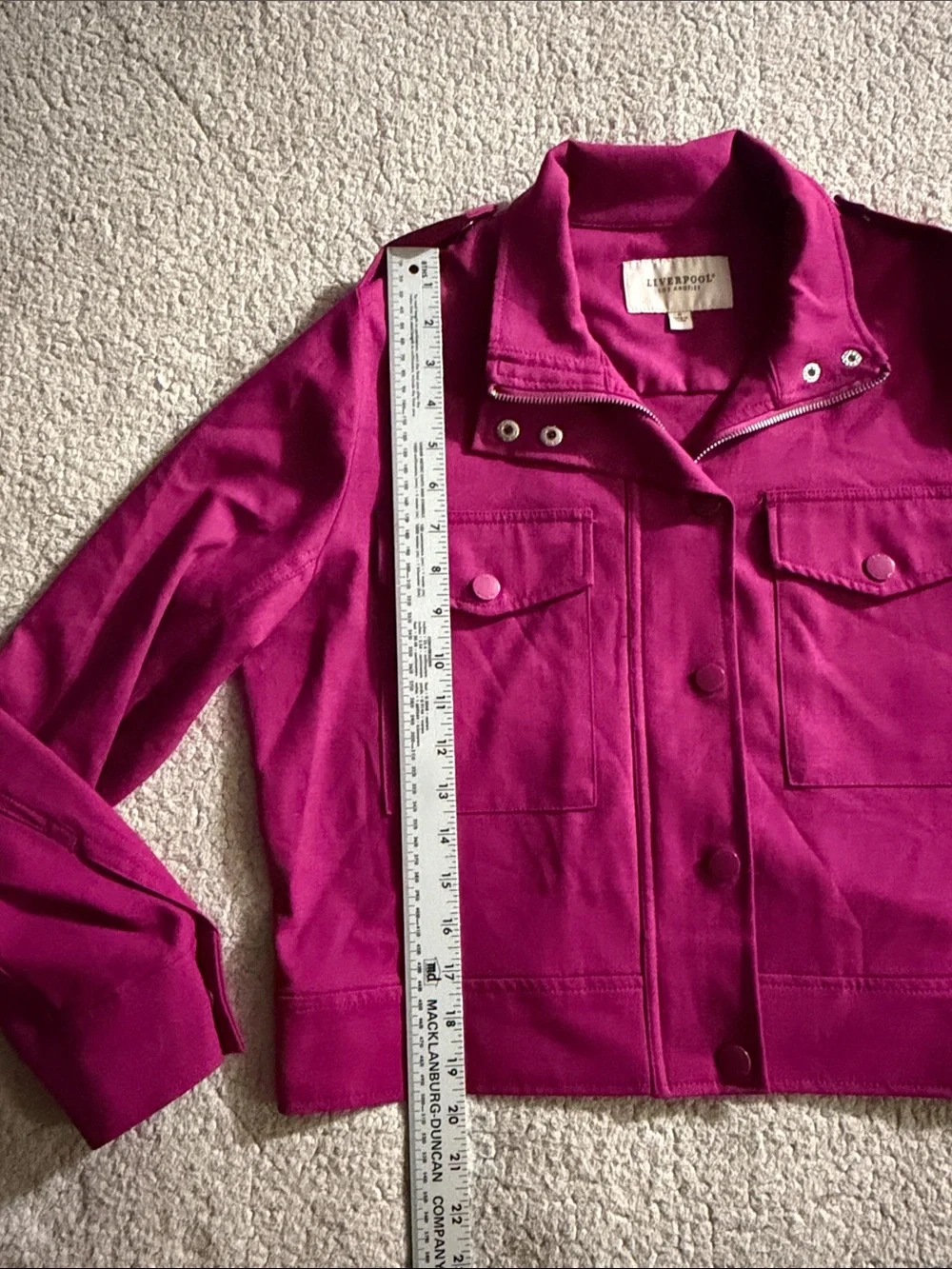 Liverpool Fuchsia Kiss Utility Jacket Size Medium